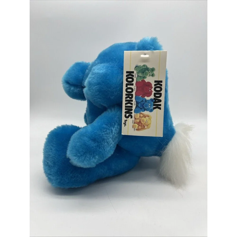 Kodak Kolorkins Cick blue plush vintage stuffed animal toy with tag, NWT